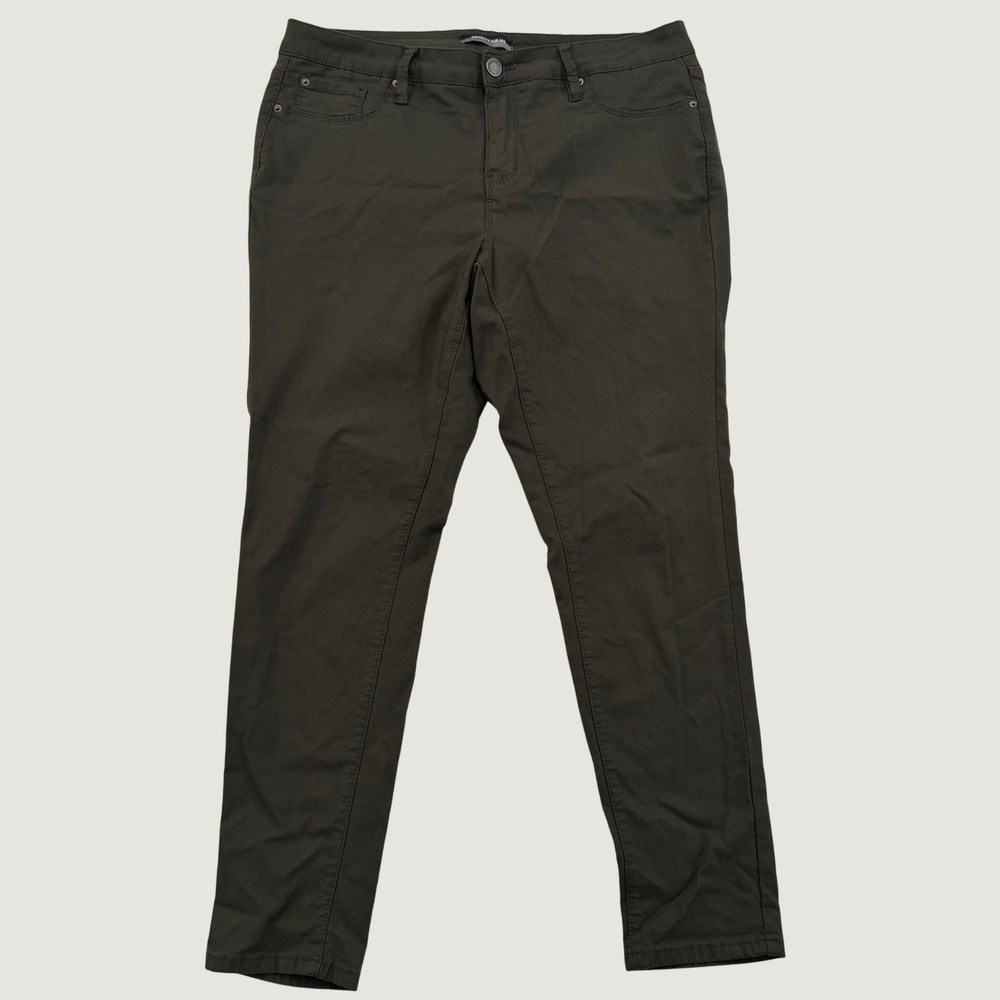 Royalty for Me Women 2X Olive Green Skinny Pants High Rise Stretch Trousers